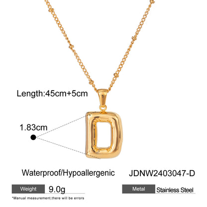 Stainless Steel Letter Necklace Pendant High-End Clavicle Chain Titanium Steel Jewelry Necklace