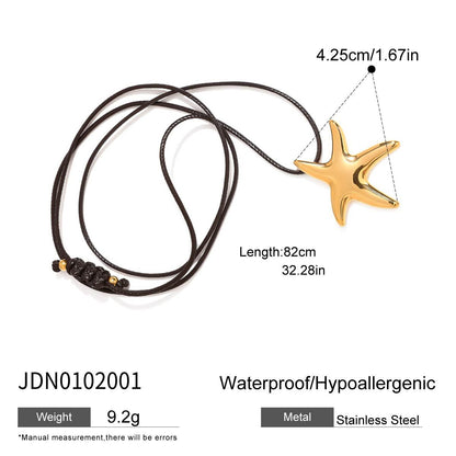 Titanium Steel Jewelry Stainless Steel Necklace Simple High-End Earrings Pentagram Ring Rings