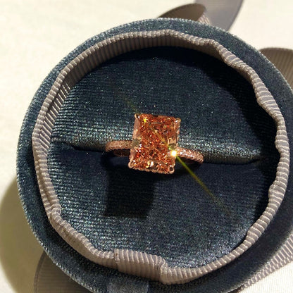 High Carbon Diamond Jewelry S925 Sterling Silver Heavy Craft Ring for Women 8A Zircon Square Ice Flower Cut Gemstone Ring