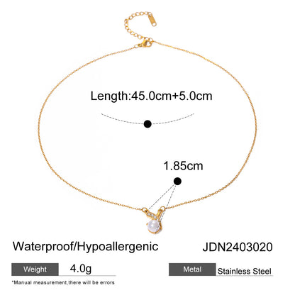 Titanium Steel Four-Leaf Clover Necklace Simple High-End Clavicle Chain Titanium Steel Choker Popular Jewelry for Women