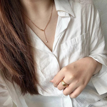 Pure Silver S925 Real Gold Plated Laser Bead Necklace Clavicle Chain Light Luxury High-end Exquisite Design Jewelry