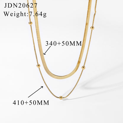 Titanium Steel Sweater Chain Necklace Light Luxury Niche Jewelry Women's High-end Stainless Steel Autumn and Winter Accessories