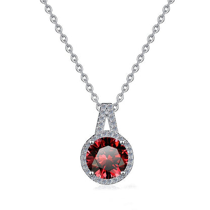 925 Sterling Silver Moissanite Pendant Clavicle Chain V-shaped Round Versatile Round Moissanite Necklace