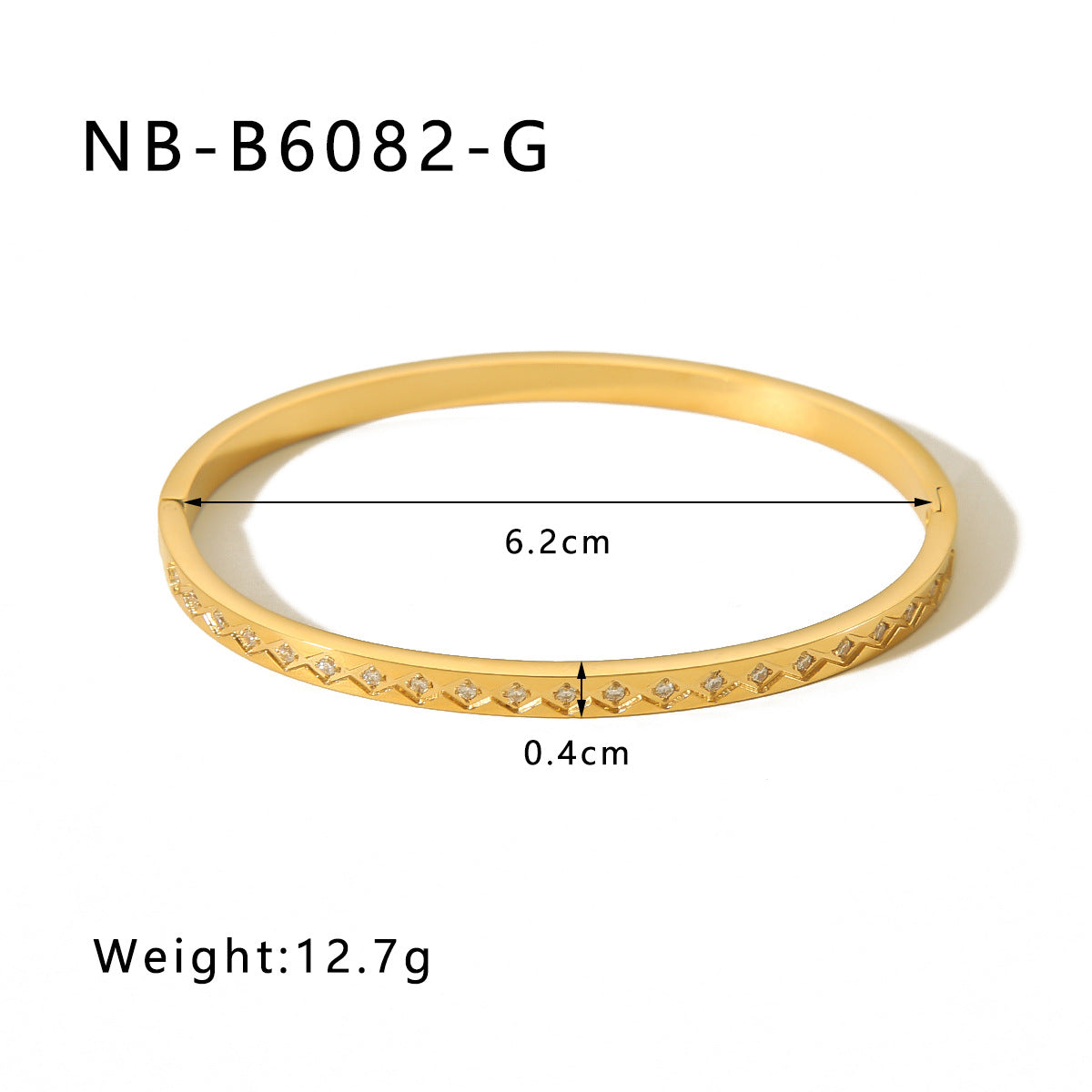 Hot-Selling Zircon Heart-Shaped Quadrilateral Geometric White Zircon Green Zircon Titanium Steel Real Gold Plated Color-Retaining Jewelry Bracelet