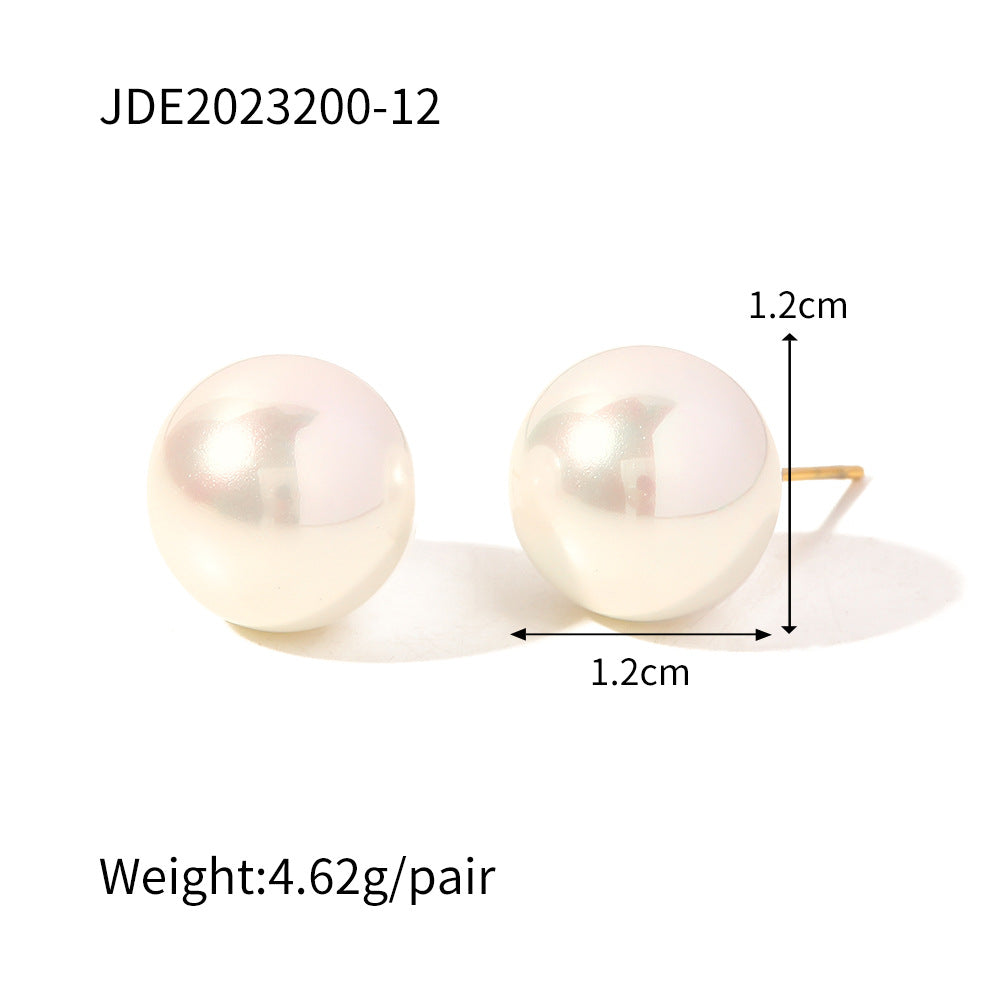 Jewelry Stainless Steel Pearl Stud Earrings High-End Ins Style Earrings Titanium Steel Ear Accessories