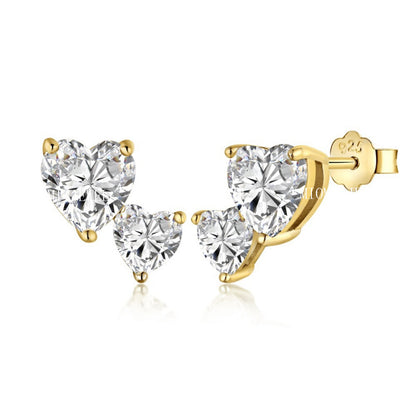Cross-Border Hot-Selling S925 Sterling Silver Sugar Cube Earrings Four-Prong White Pear-Shaped Heart-Shaped Oval Water Drop Super Sparkling Earrings
