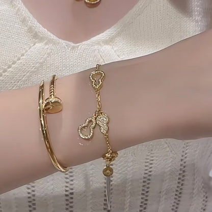 Pure Silver S925 Full Diamond Fortune Gourd Bracelet for Women, Light Luxury Niche Design, High-end Versatile Exquisite Bracelet Jewelry