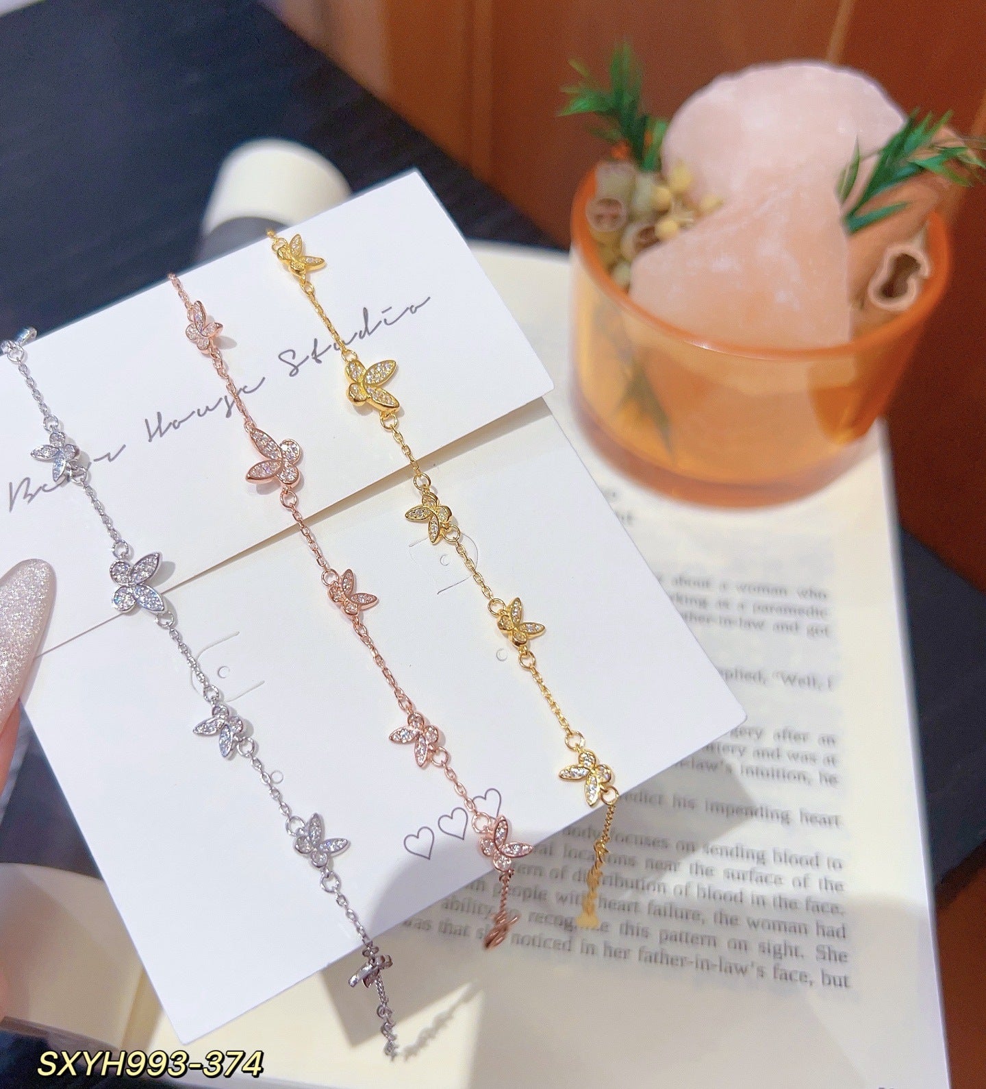 S925 Sterling Silver Crushed Ice Butterfly Bracelet for Women, Sparkling Exquisite Carousel Bracelet, High-End Niche Jewelry