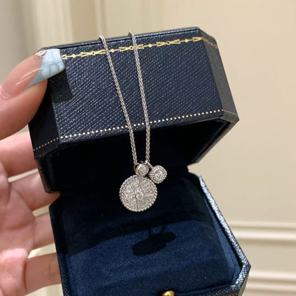 Pure Silver S925 Starry Full Diamond Compass Necklace Light Luxury Niche Versatile Star High-end Clavicle Chain