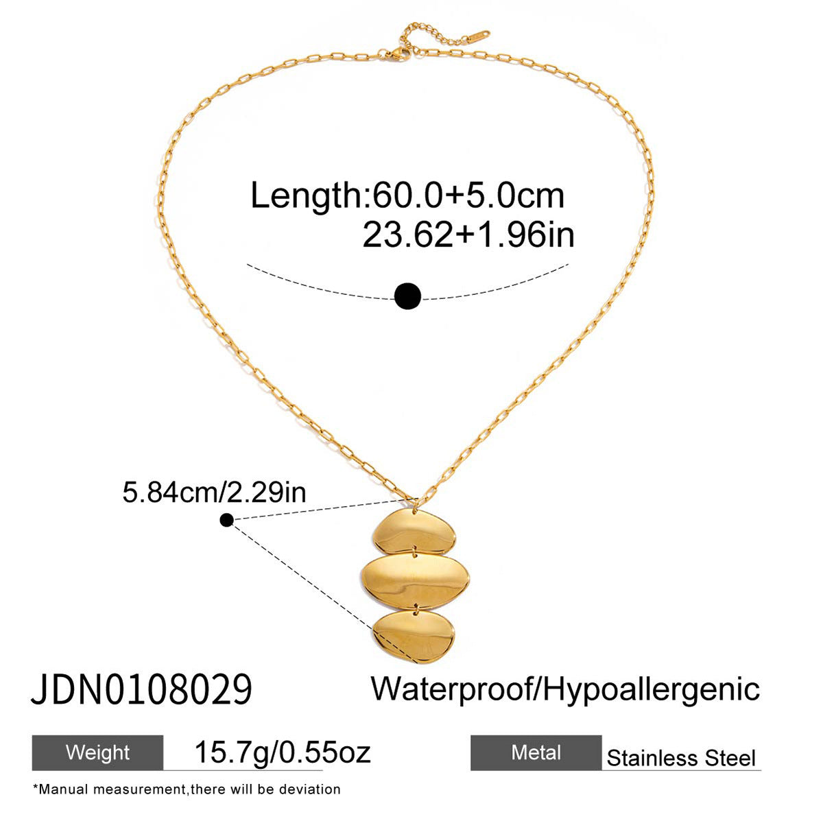 Titanium Steel Irregular Pendant Earrings Light Luxury High-end Necklace Non-fading Ear Accessories Stainless Steel Jewelry