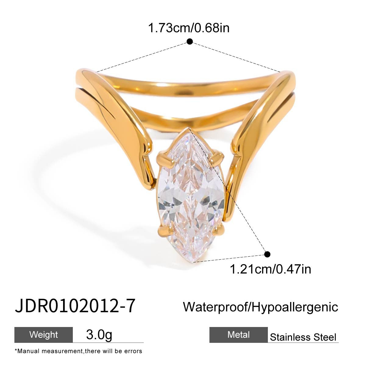 Zircon Ring Titanium Steel Non-Fading Jewelry for Women Light Luxury High-End Feel Ring Stainless Steel Jewelry
