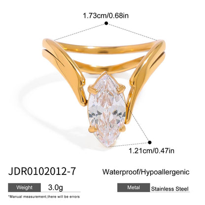 Zircon Ring Titanium Steel Non-Fading Jewelry for Women Light Luxury High-End Feel Ring Stainless Steel Jewelry