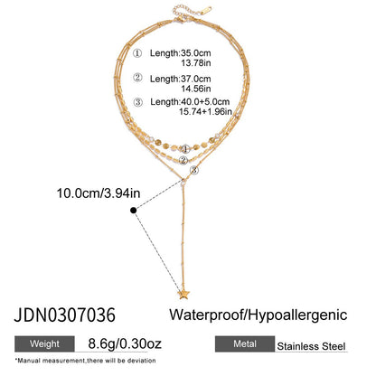 Stainless Steel Chain Y-Chain Light Luxury High-End Necklace Titanium Steel Long Necklace Autumn Winter Sweater Chain