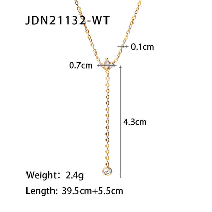Flower Titanium Steel Zircon Necklace Light Luxury High-end Clavicle Chain Non-fading Jewelry Stainless Steel Accessories