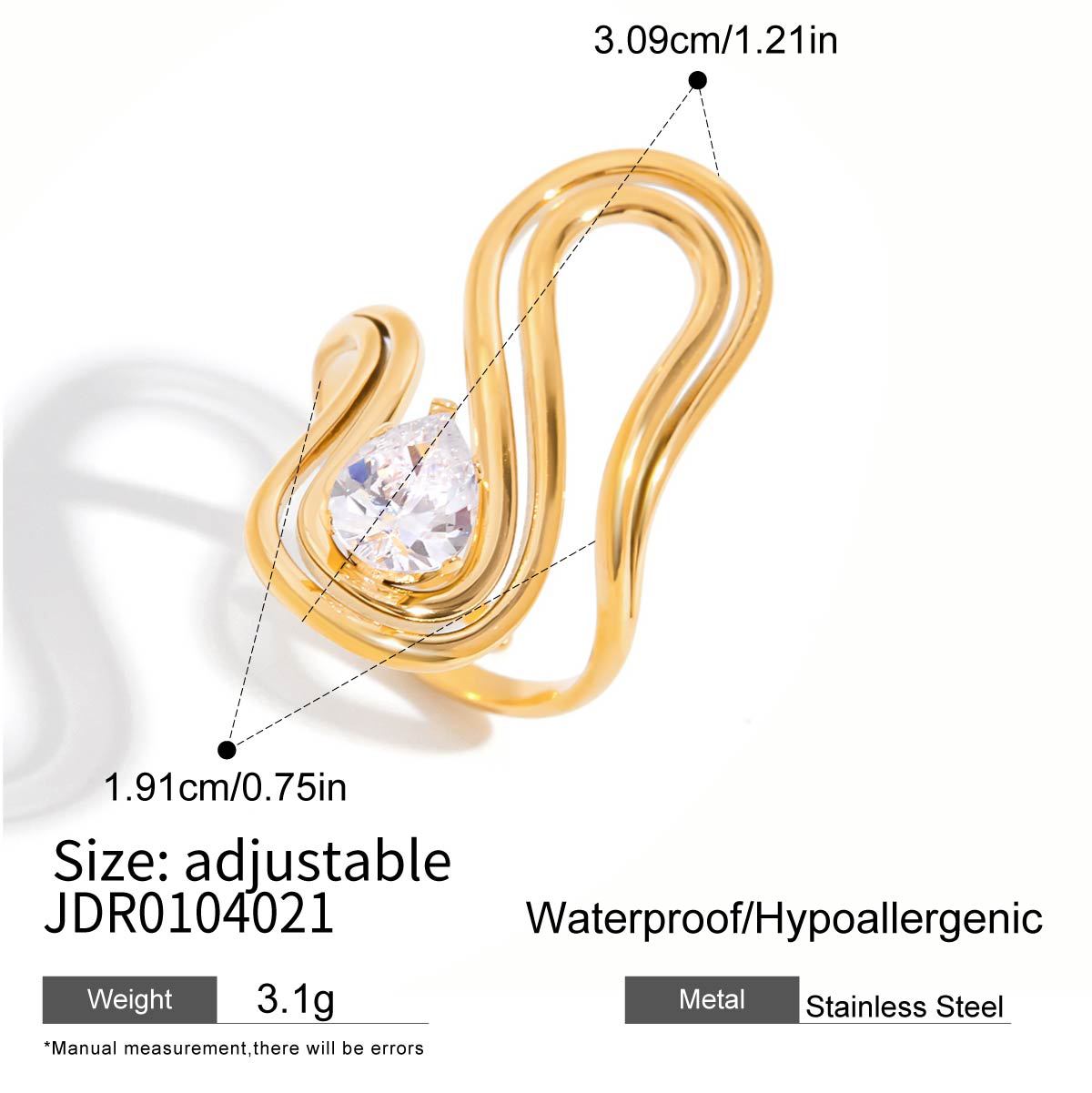 Zircon Ring Titanium Steel Non-Fading Jewelry Hot-Selling Accessories High-End Feel Stainless Steel Rings