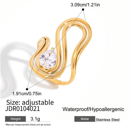 Zircon Ring Titanium Steel Non-Fading Jewelry Hot-Selling Accessories High-End Feel Stainless Steel Rings