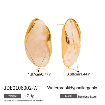 Stainless Steel Melad Resin Earrings Niche High-End Feel Ear Jewelry Titanium Steel Accessories Women's Hot Item