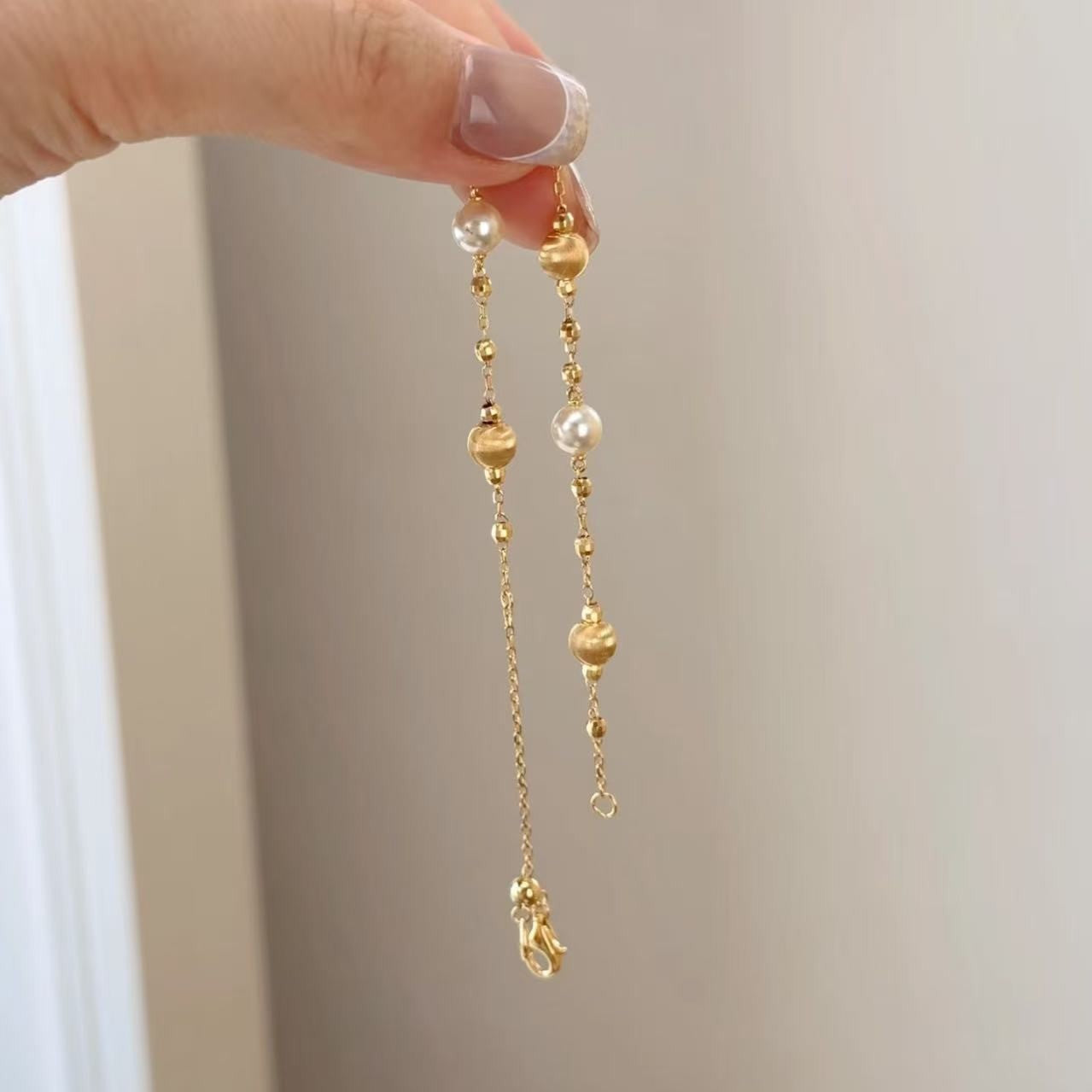 Pure Silver S925 Cat's Eye Pearl Bracelet Vintage Simple Fashionable Elegant Light Luxury High-end Niche