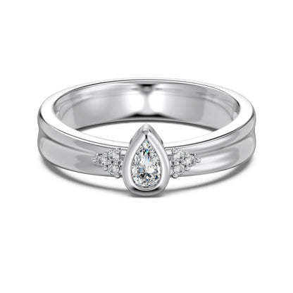 Luxury French Style S925 Sterling Silver Ring for Women with Water Drop Egg-Shaped Zircon Inlay, Exquisite Wedding Ice Flower Cut Women's Jewelry