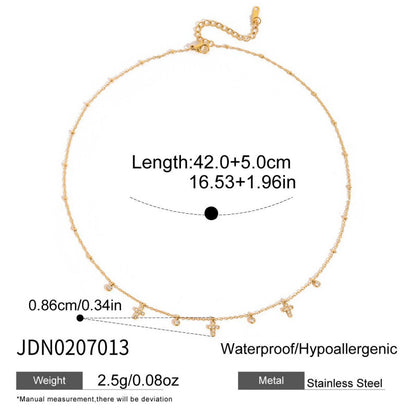 Titanium Steel Zircon Necklace for Women, Light Luxury High-End Clavicle Chain, Non-Fading Stainless Steel Jewelry