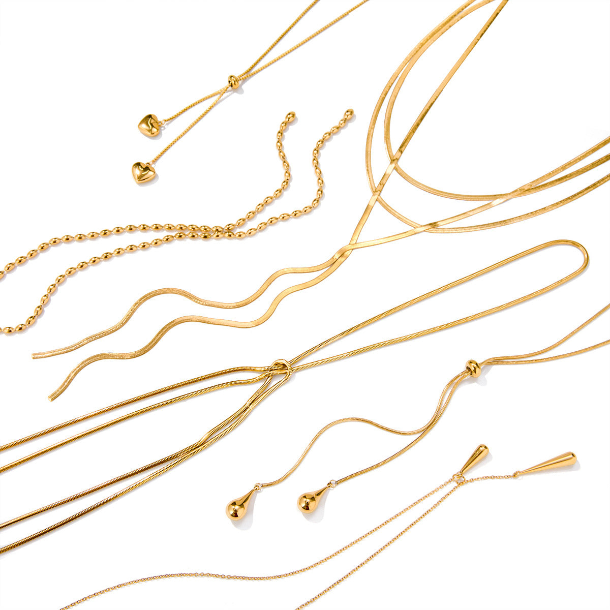 Stainless Steel Chain Y-Chain Light Luxury High-End Necklace Titanium Steel Long Necklace Autumn Winter Sweater Chain