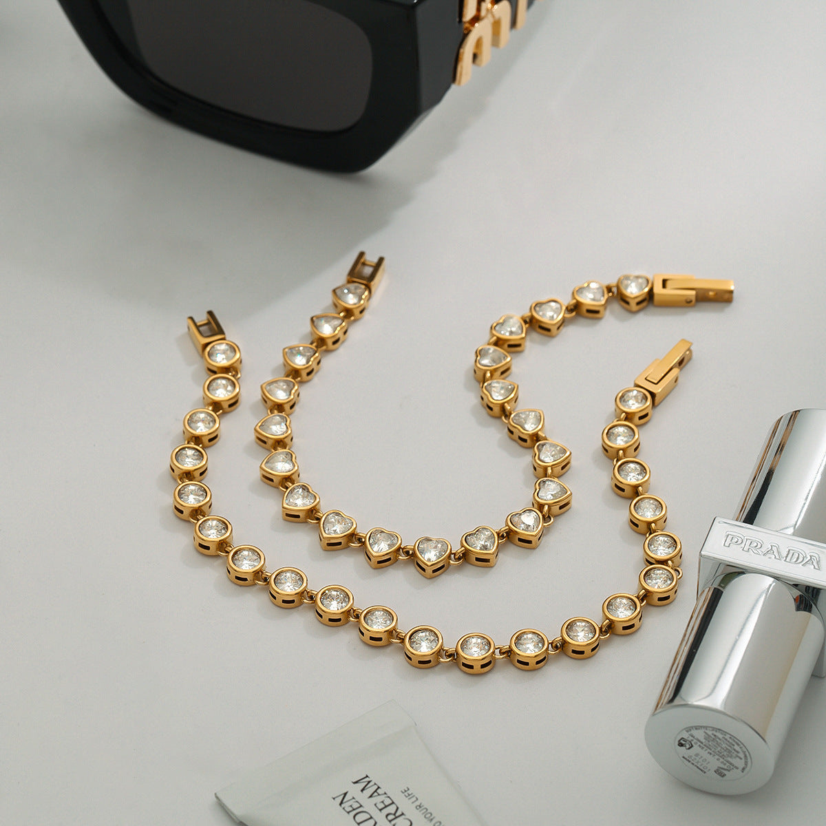 Titanium Steel Jewelry Stainless Steel Layered Bracelet Light Luxury High-End Feel Non-Fading Jewelry Tennis Chain