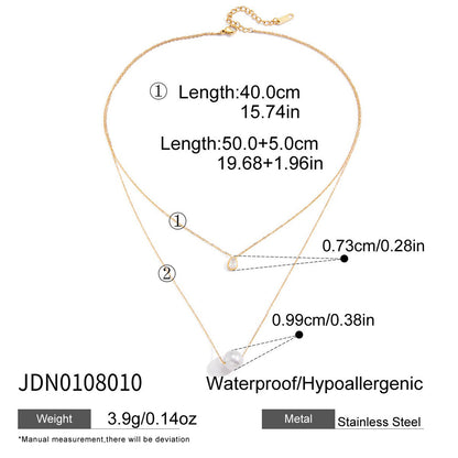 Titanium Steel Imitation Pearl Necklace Light Luxury High-end Clavicle Chain Stainless Steel Jewelry Zircon Jewelry