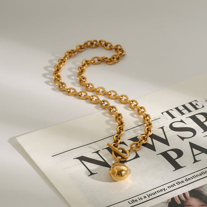 Titanium Steel Necklace Accessories Light Luxury High-end Gold Collarbone Chain Non-fading Stainless Steel Jewelry