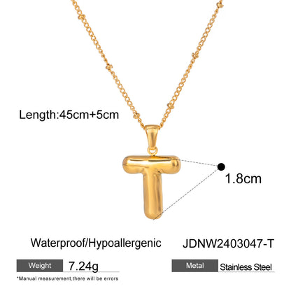 Stainless Steel Letter Necklace Pendant High-End Clavicle Chain Titanium Steel Jewelry Necklace