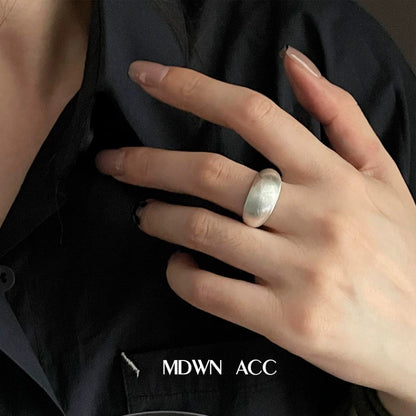 Korean Version 925 Sterling Silver Ring for Women, Ins Style, Cool and Minimalist Brushed Matte Silver, Simple Japanese and Korean Fashion Silver Jewelry