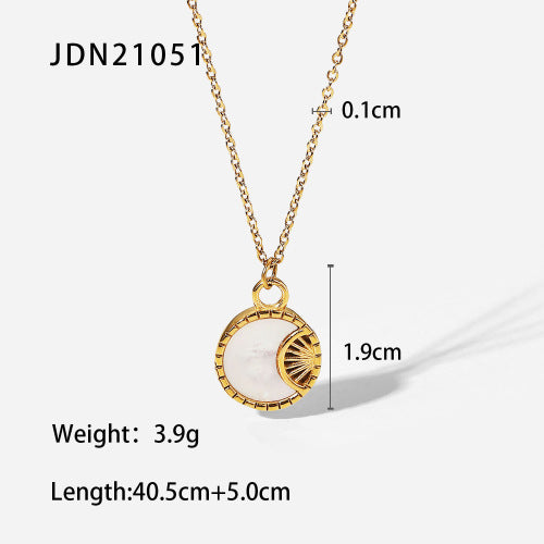 Jewelry Stainless Steel Eight-Pointed Star Zircon Necklace Pendant High-End Clavicle Chain Titanium Steel Necklace
