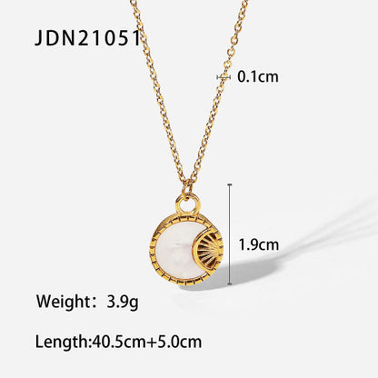 Jewelry Stainless Steel Eight-Pointed Star Zircon Necklace Pendant High-End Clavicle Chain Titanium Steel Necklace