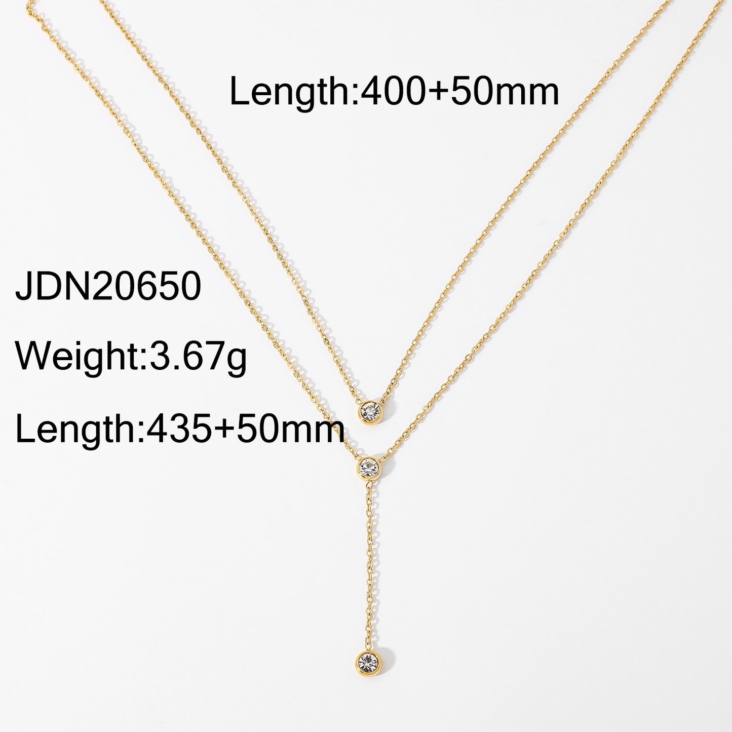 Stainless Steel Zircon Y-Chain Light Luxury Long Necklace Titanium Steel Jewelry for Women High-End Autumn Winter Sweater Chain