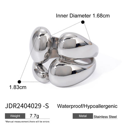 Stainless Steel Geometric Silver Ring High-End Niche Titanium Steel Jewelry Rings