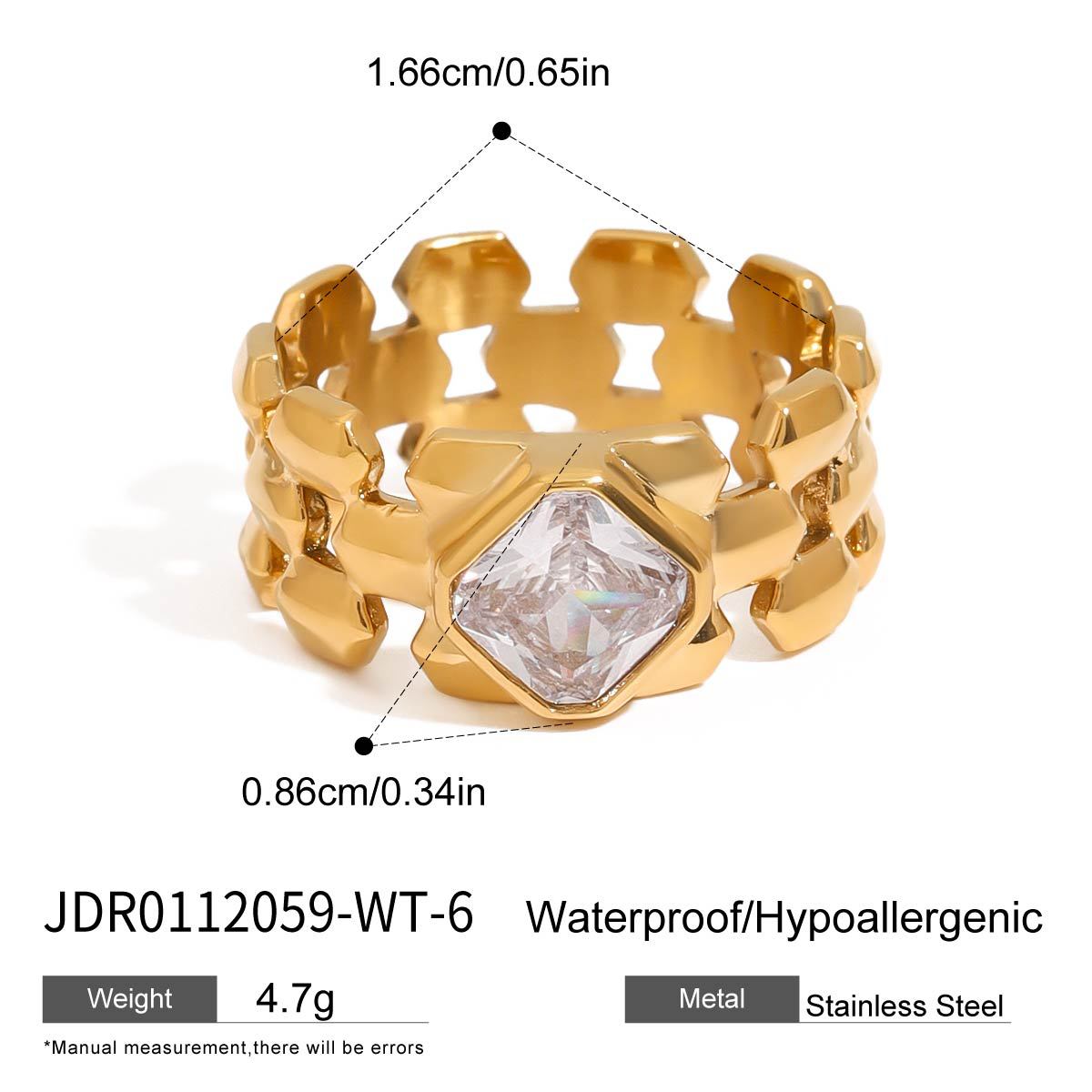 Watch Band Ring Titanium Steel Non-Fading Women's Niche Design Ring Stainless Steel Jewelry Rings