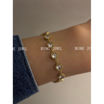 2025 New Stainless Steel Bracelet Hot-Selling Luxury High-End Micro-Paved Zirconia High-Grade Women's Bracelet
