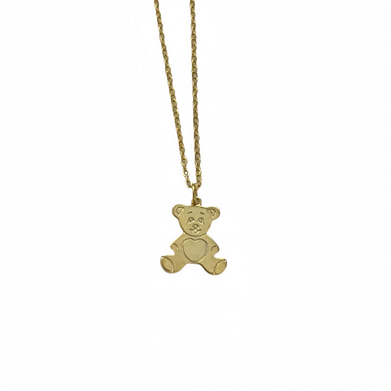 Korean Niche Design Cute Style Silver S925 Sterling Silver GoldJewelry  Bear Necklace Versatile Collarbone Chain