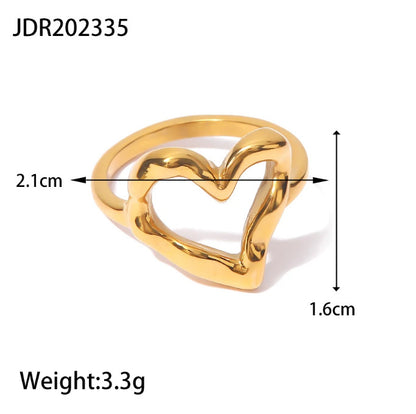 Ins Style Colorless High-end Simple Gold Steel Series Stainless Steel Plain Ring Jewelry