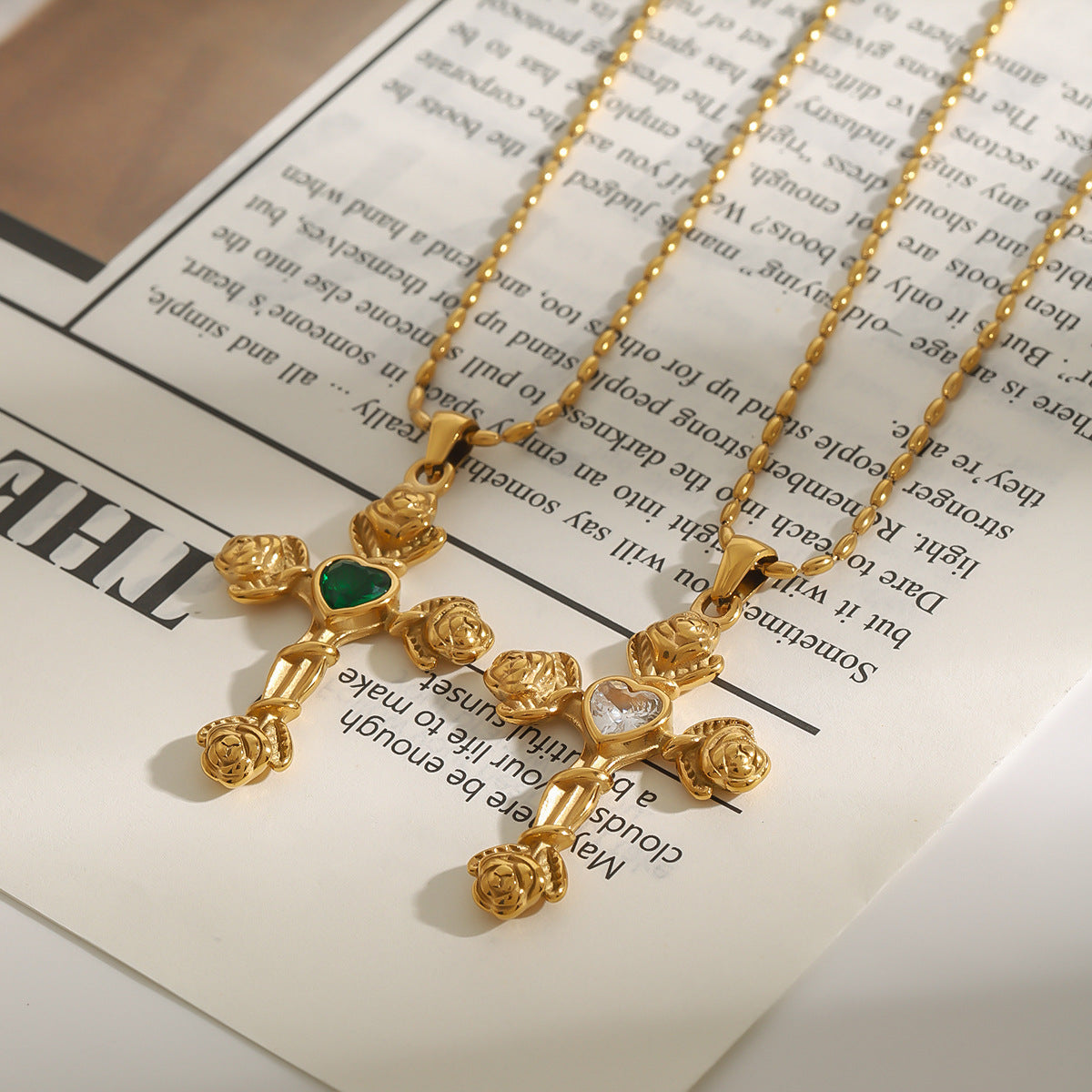 Cross Zircon Titanium Steel Necklace Light Luxury High-end Non-fading Jewelry Stainless Steel Accessories