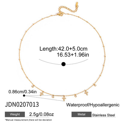 Titanium Steel Zircon Necklace for Women, Light Luxury High-End Clavicle Chain, Non-Fading Stainless Steel Jewelry