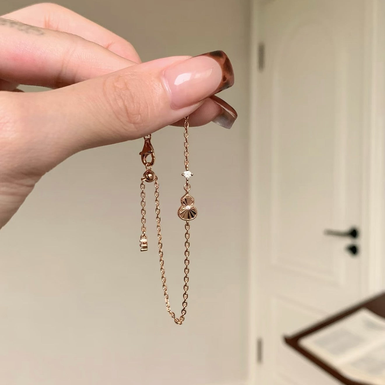 Pure Silver S925 Laser Gourd Bracelet Niche Light Luxury Exquisite High-end Gourd Jewelry