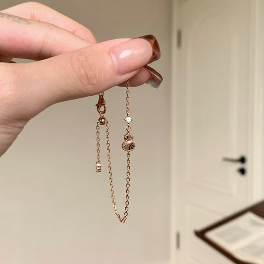 Pure Silver S925 Laser Gourd Bracelet Niche Light Luxury Exquisite High-end Gourd Jewelry