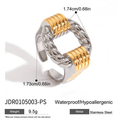 Color Block Ring Titanium Steel Non-Fading Jewelry for Women High-End Feel Popular Stainless Steel Ring