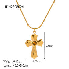 Stainless Steel Tiger Eye Stone Pendant Necklace High-End Niche Collarbone Chain Titanium Steel Neck Chain Jewelry
