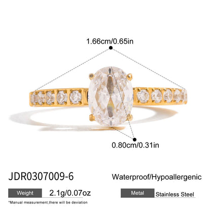 Zircon Ring Titanium Steel Non-Fading Necklace for Women Light Luxury High-End Feel Connected Finger Bracelet Stainless Steel Jewelry
