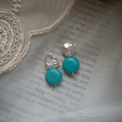 Natural  Pearl Turquoise Pink Crystal Amethyst Irregular 925 Silver Needle Irregular Earrings Ear Jewelry