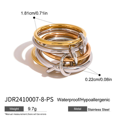 Stainless Steel Layered Plain Ring High-End Personality Ring Titanium Steel Hand Jewelry Rings