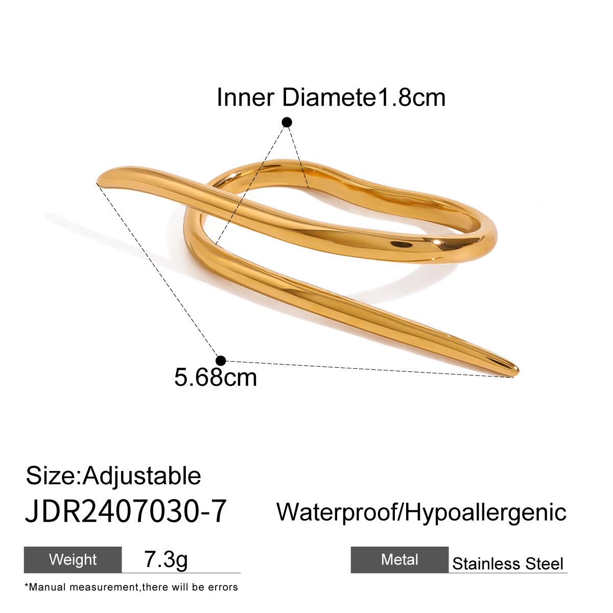 Stainless Steel Irregular Ring High-End Niche Open Ring Titanium Steel Hand Jewelry Ring