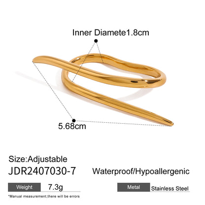 Stainless Steel Irregular Ring High-End Niche Open Ring Titanium Steel Hand Jewelry Ring