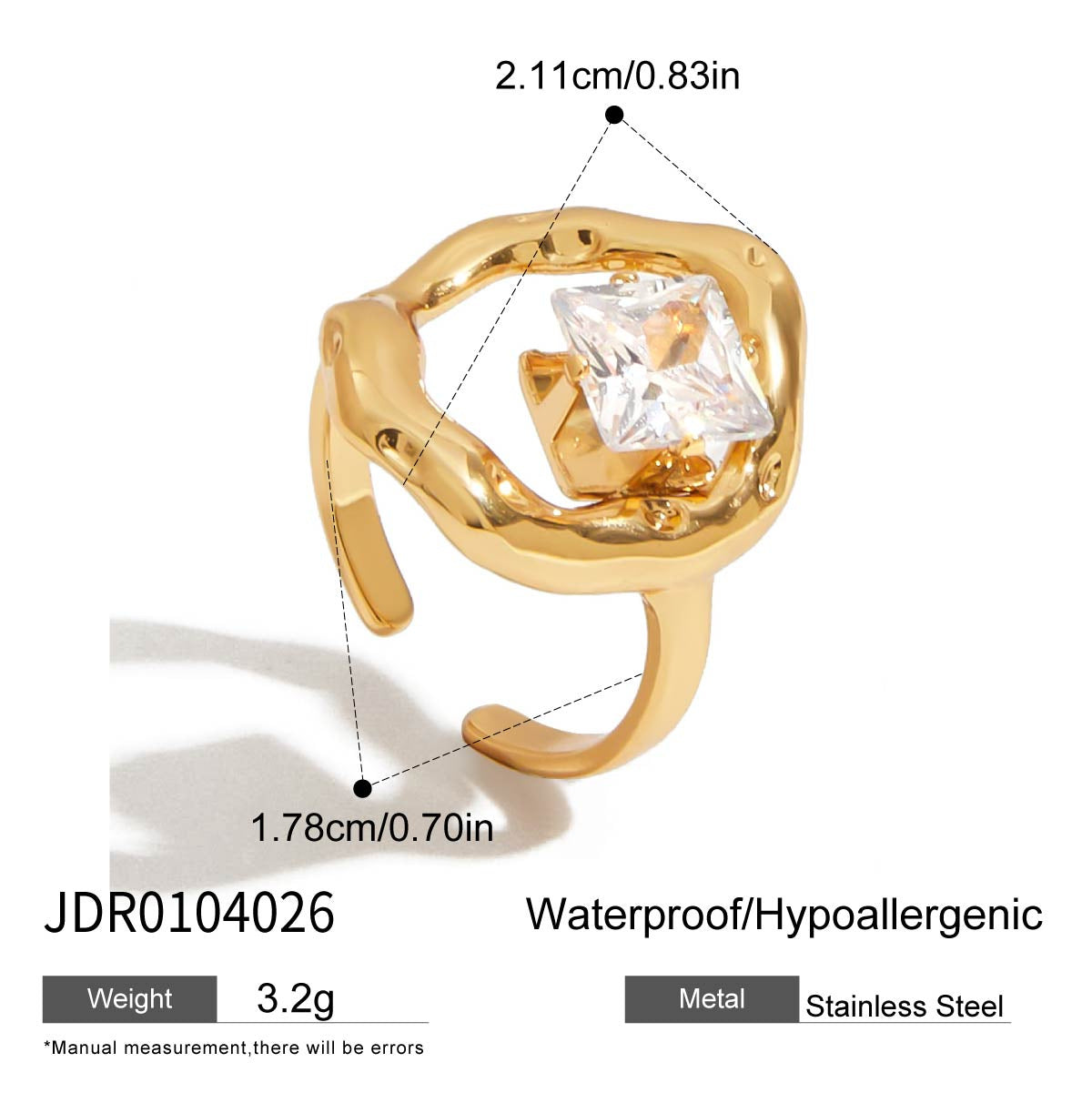 Zircon Ring Titanium Steel Non-Fading Jewelry Hot-Selling Accessories High-End Feel Stainless Steel Rings